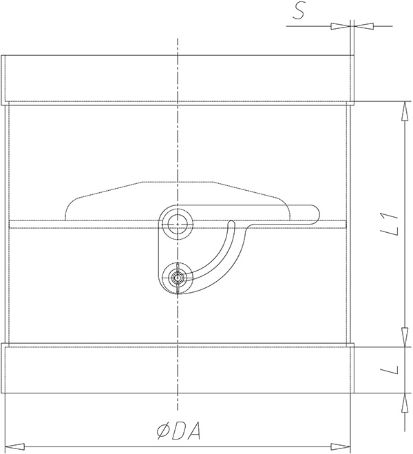 Absperrklappe Handhebel Muffe Kunststoff - technische Zeichnung